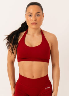Enhance Halterneck Sports Bra - Red
