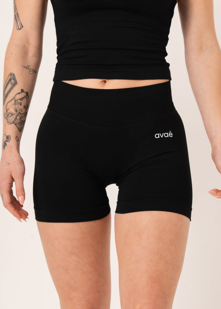 Avae Wear Enhance Shorts Black - Gym Shorts Women Front View