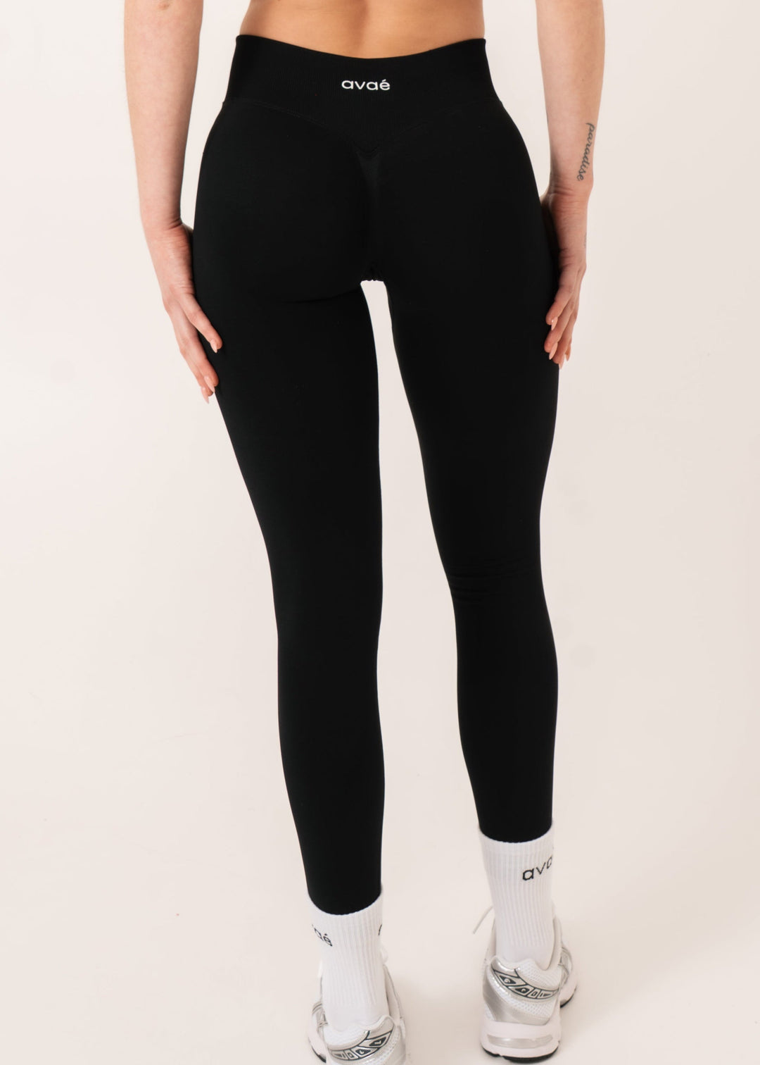 Enhance Legging Black - Squat Proof Side View - Avae Wear