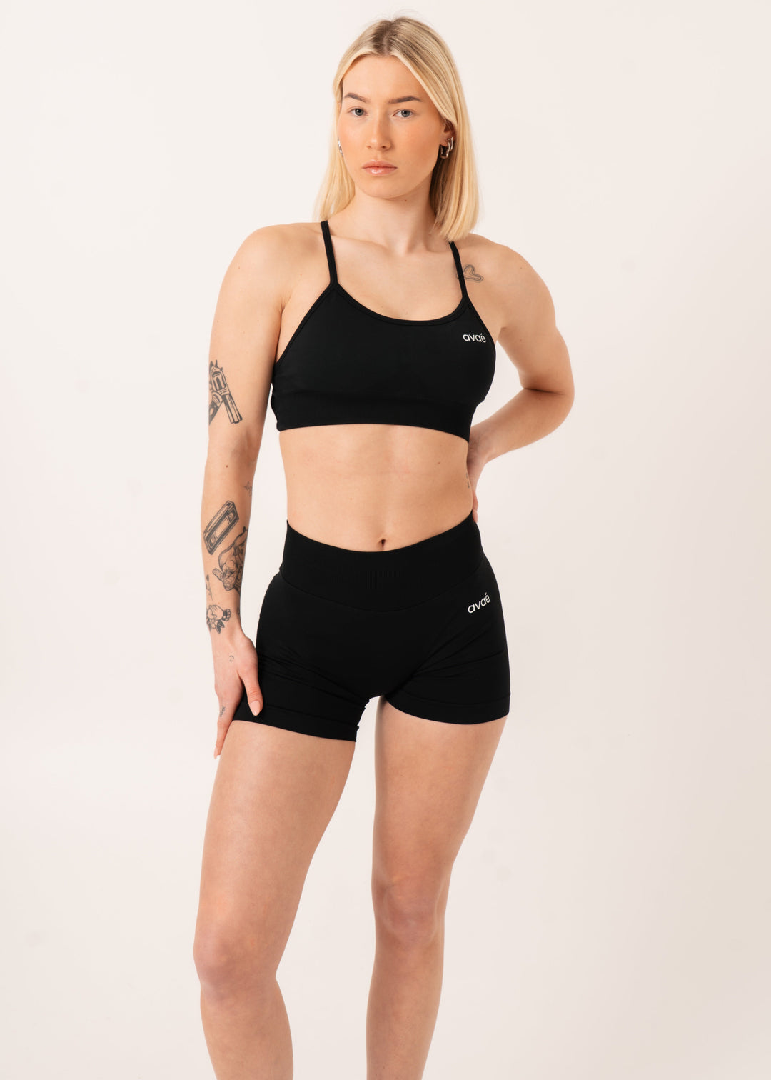 Enhance Shorts Black - Body Contouring Back View - Avae Wear