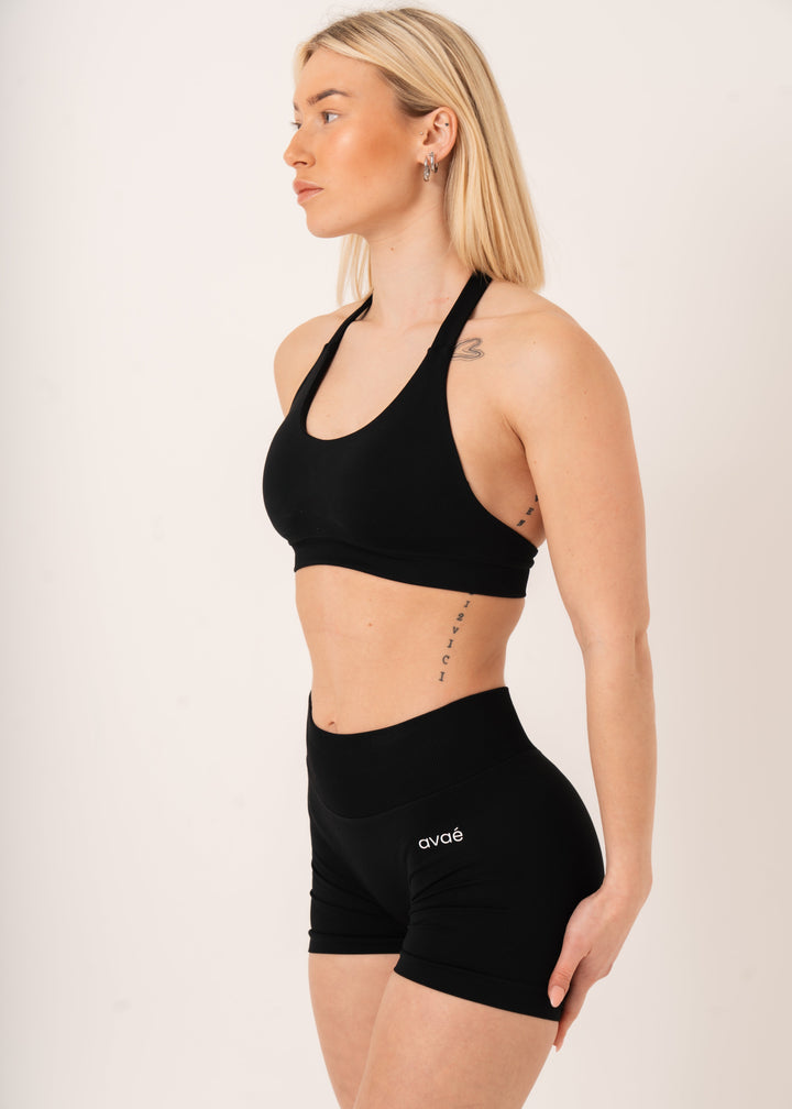 Enhance Halterneck Sports Bra Black - Workout - Avae Wear