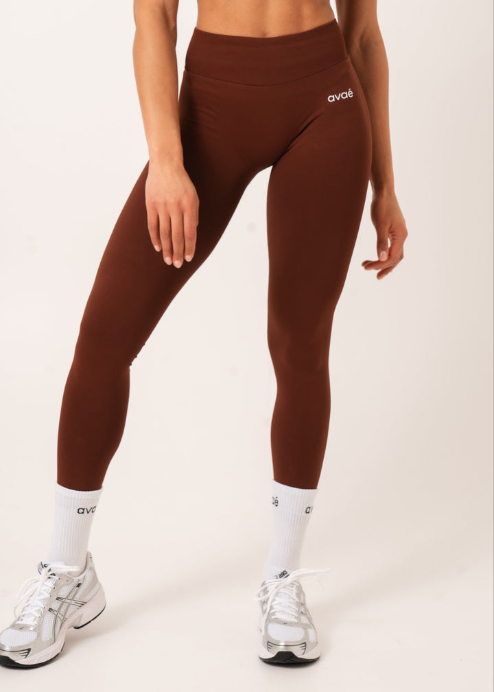 Avae Wear Enhance Legging Brown - Push Up Sculpt Legging Front View