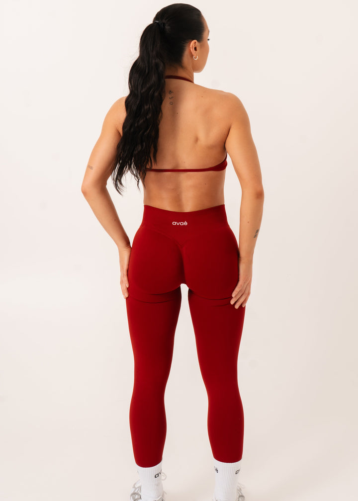 Enhance Legging Red - Detail Compression Fit - Avae Wear