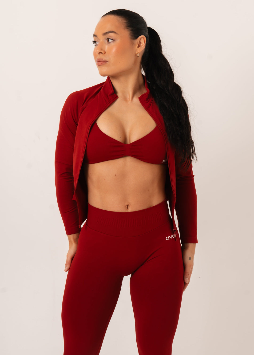 Enhance Full Zip Jacket Red - Workout - Avae Wear