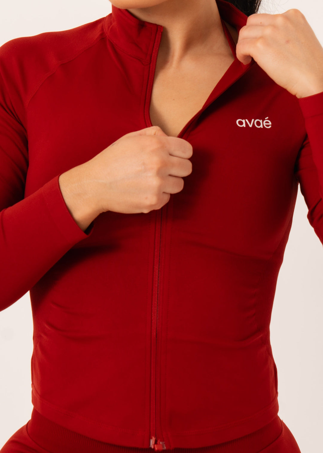 Enhance Full Zip Jacket Red - Workout - Avae Wear