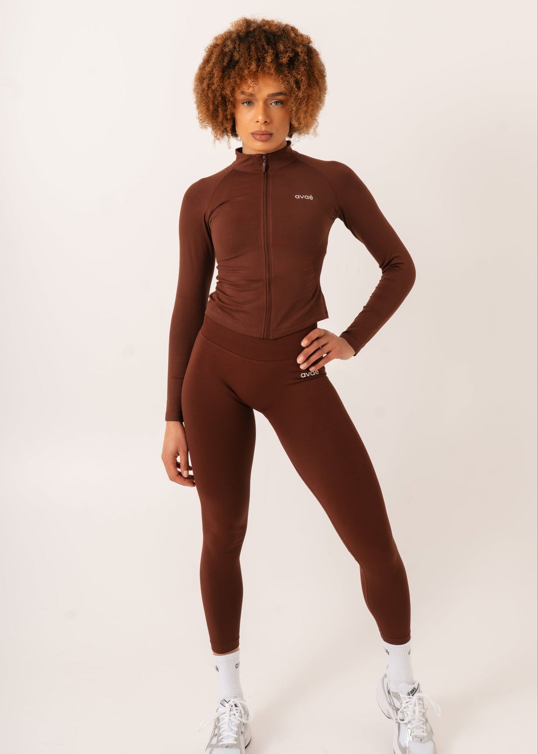 Enhance Legging Brown - Body Sculpting Back View - Avae Wear