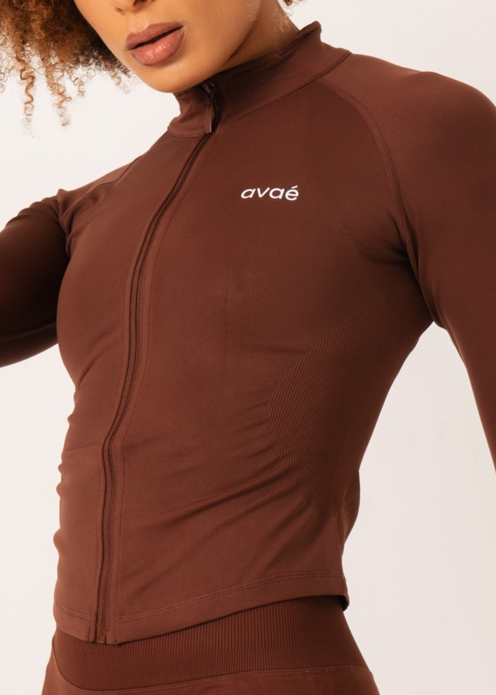 Enhance Full Zip Jacket Brown - Workout - Avae Wear