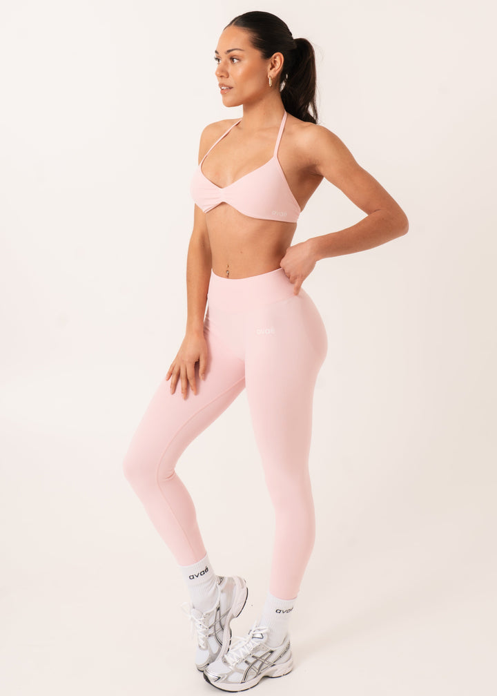 Enhance Strappy Sports Bra Pink - Sculpt Fit Back View - Avae Wear