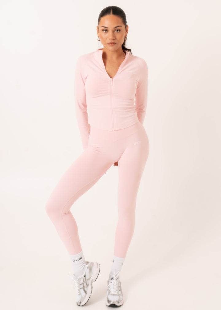Enhance Full Zip Jacket Pink - Shape-Enhancing Fit Back View - Avae Wear