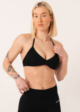 Enhance Strappy Sports Bra - Black