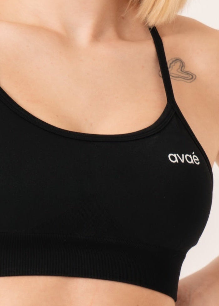 Enhance Crossback Sports Bra Black - Workout - Avae Wear