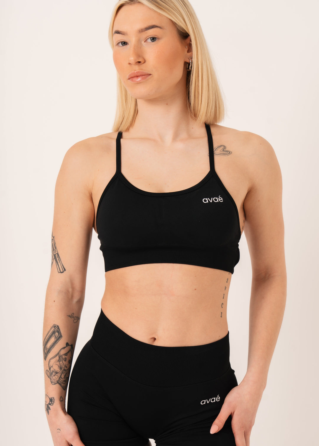 Enhance Crossback Sports Bra Black - Workout - Avae Wear