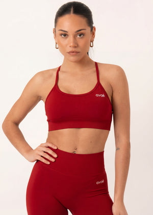 Enhance Crossback Sports Bra - Red