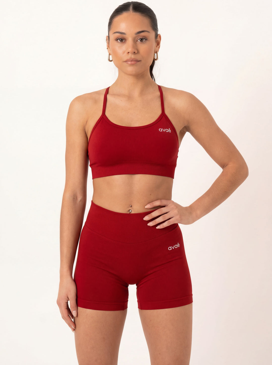 Enhance Crossback Sport-BH Rood - Sculpt Fit Achteraanzicht - Avae Wear