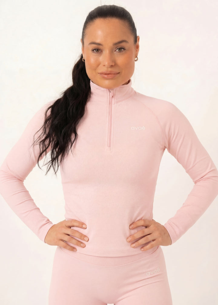 Avae Wear Enhance Half Zip Jacket Roze - Sportjas Dames Vooraanzicht