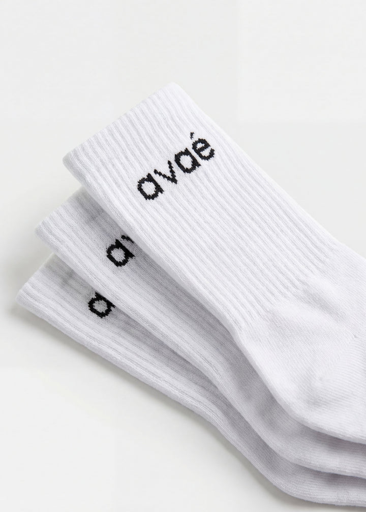 Daily Crew Socks 3 Pack - Sock Detail Side View - Avae Wear